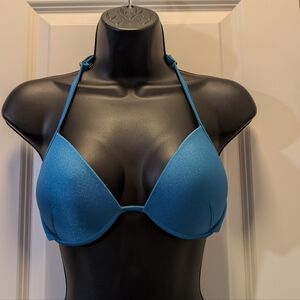 Teal Victoria's Secret Bikini Bra With Rhinestones
